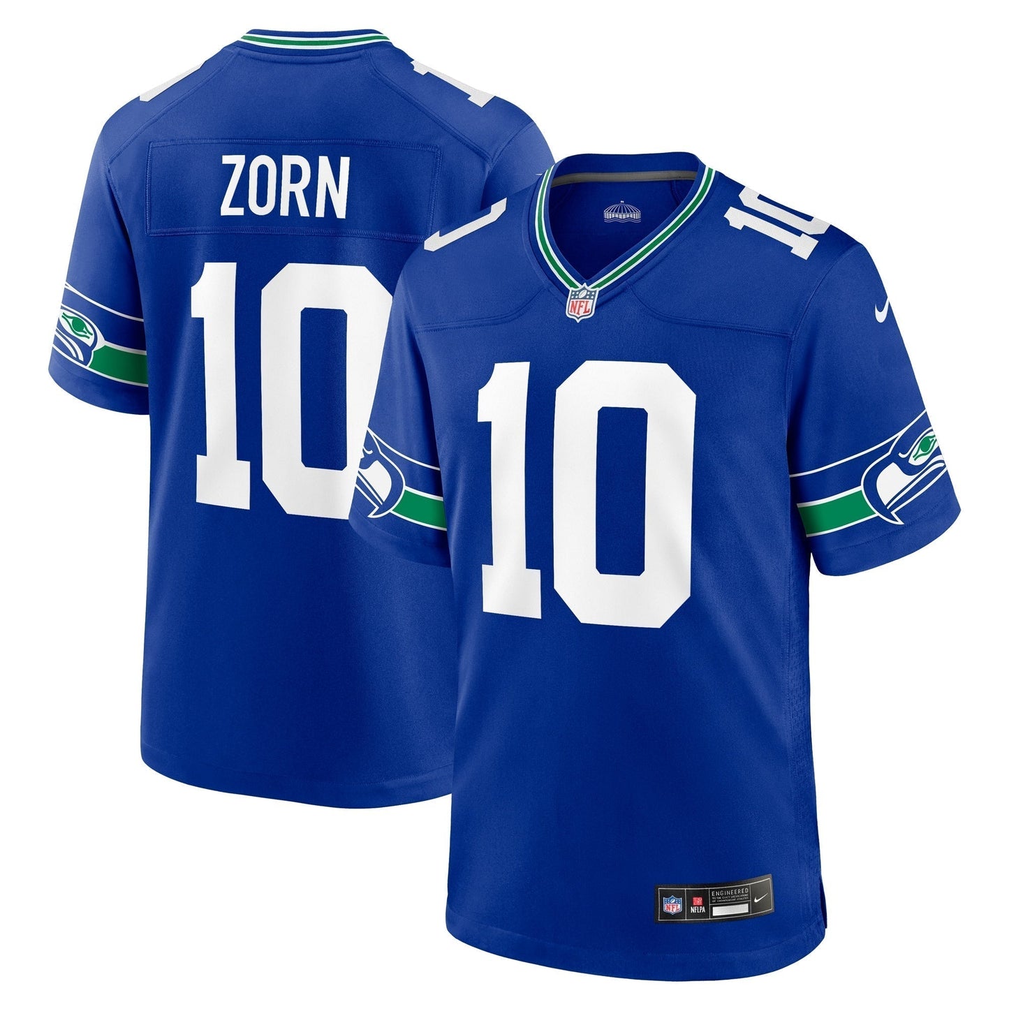 Jim Zorn Seattle Seahawks  Throwback Retired   Game Jersey - Royal