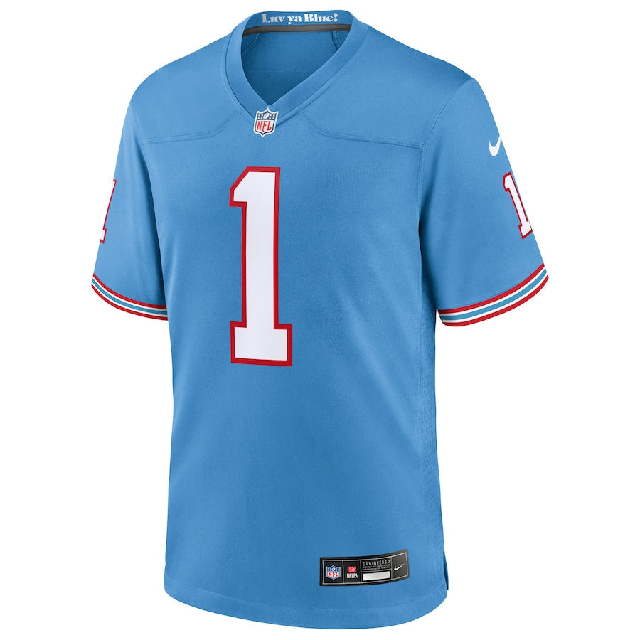 Tennessee Titans Cameron Ward  Light Blue 2025 NFL Draft First Round Pick 2nd Alternate Game Jersey