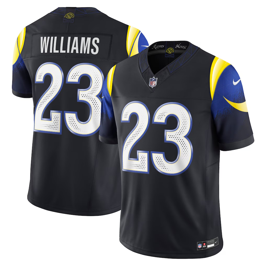Men's Los Angeles Rams Kyren Williams #23 Midnight Blue 2025 Rivalries Collection Game Jersey