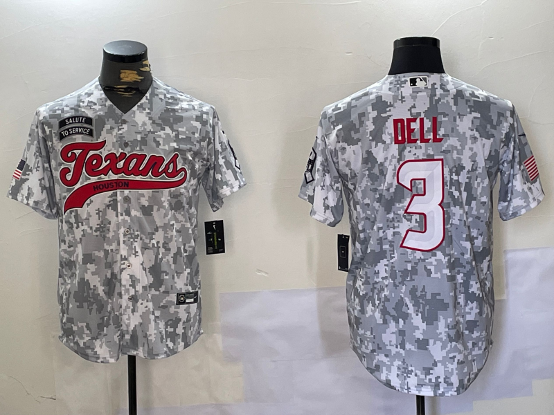 Men's Houston Texans Tank Dell Arctic Camo 2024 Salute to Service Player Jersey