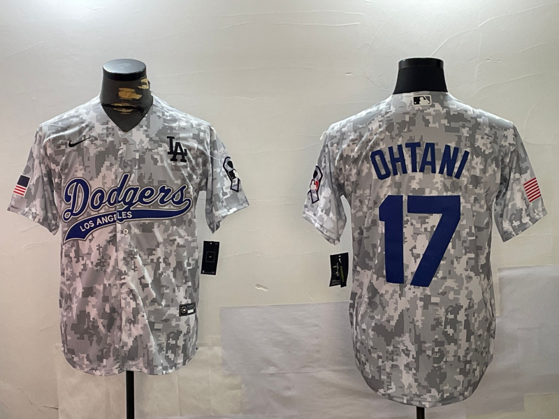 Men's Los Angeles Dodgers Shohei Ohtani Arctic Camo 2024 Salute to Service Limited Jersey