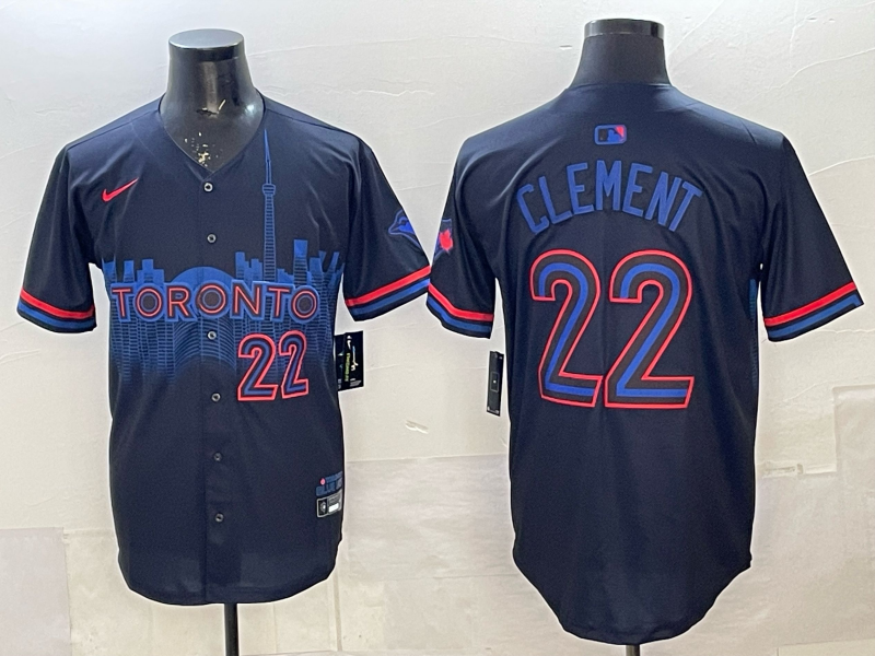 Men's Toronto Blue Jays Ernie Clement #22 Black 2024 City Connect Limited Player Jersey