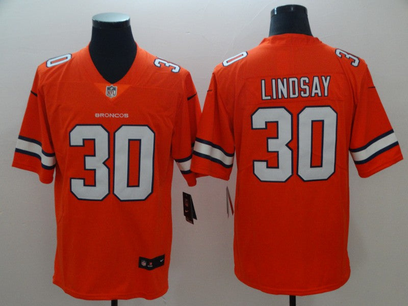 Men's Denver Broncos Phillip Lindsay Orange Game Player Jersey