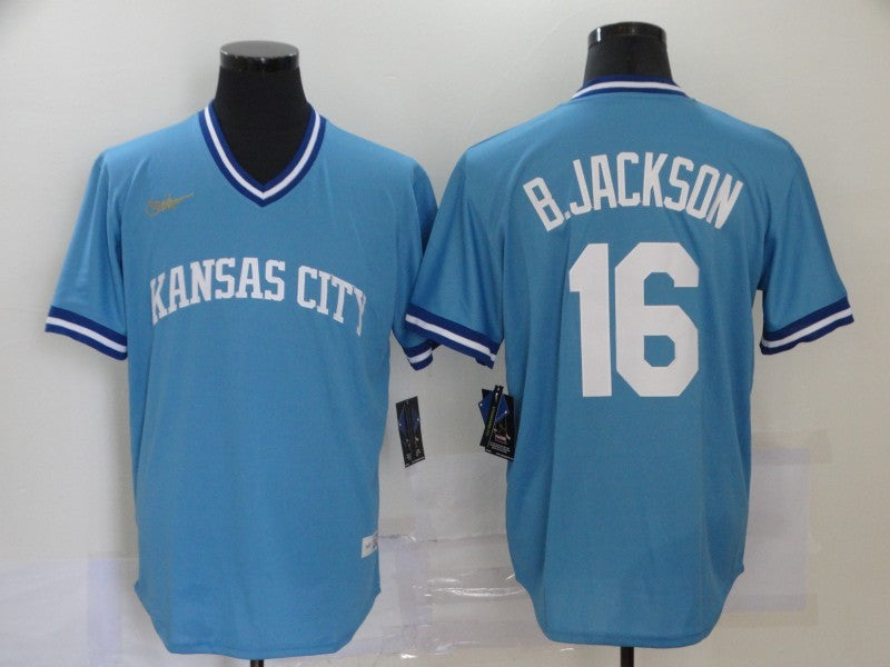 Men's Kansas City Royals Bo Jackson Blue Authentic Game Jersey