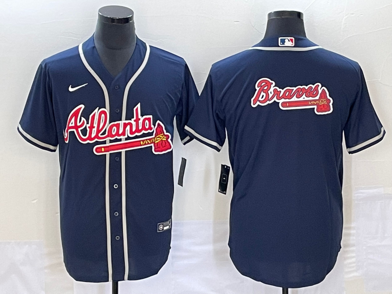 Men's Atlanta Braves Navy Replica Team Jersey1