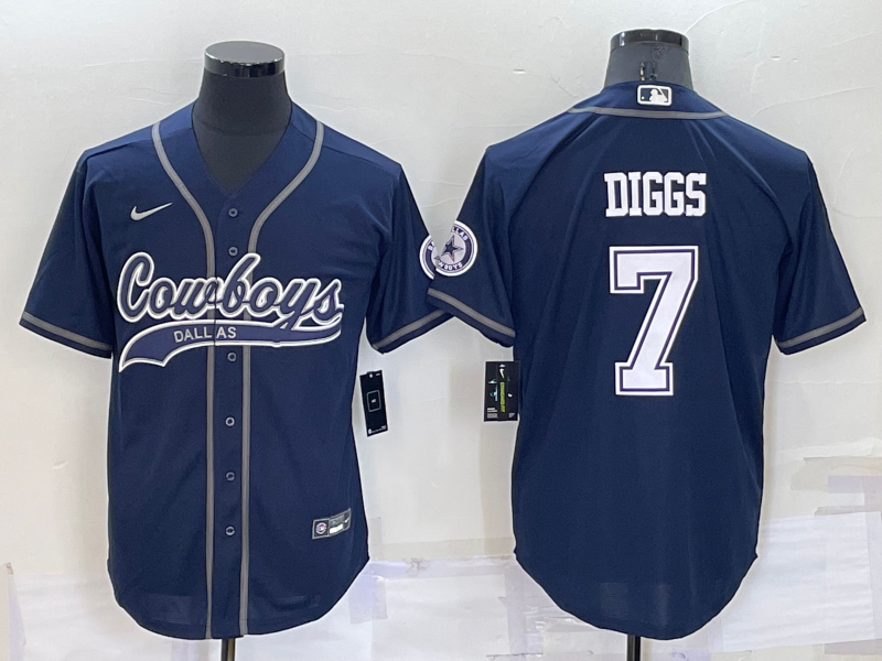 Men's Dallas Cowboys Trevon Diggs Navy Game Jersey Joint Edition