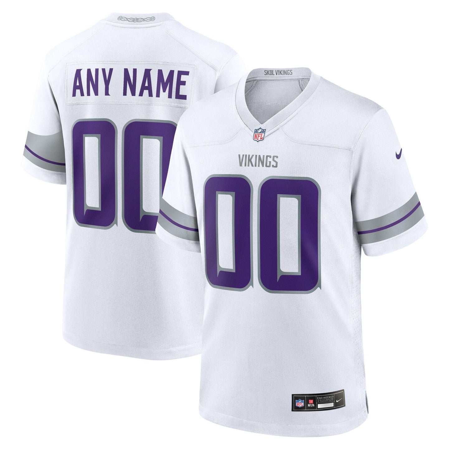 Minnesota Vikings  Alternate Custom Game Jersey - White