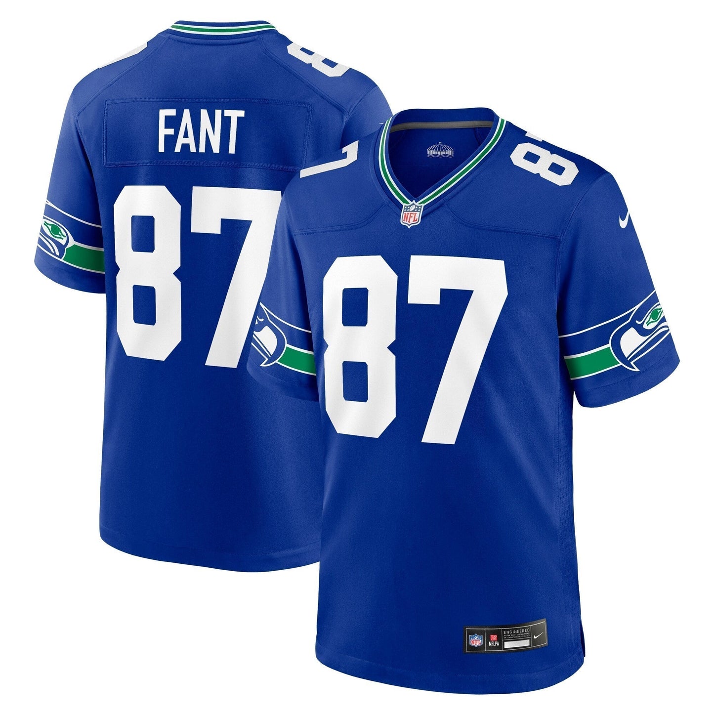 Noah Fant Seattle Seahawks  Throwback   Game Jersey - Royal