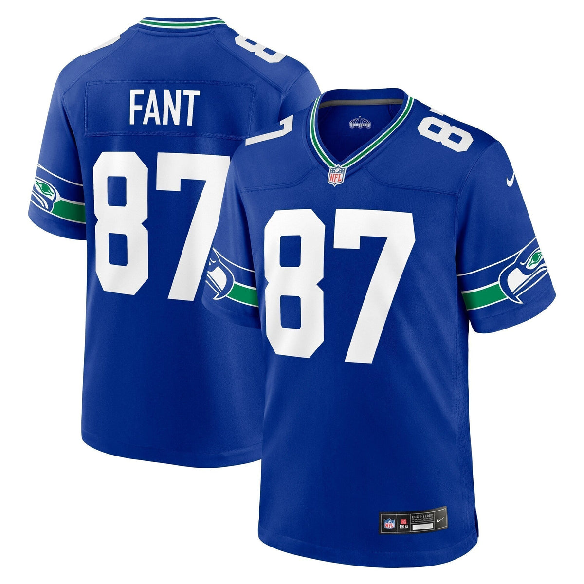 Noah Fant Seattle Seahawks  Throwback   Game Jersey - Royal
