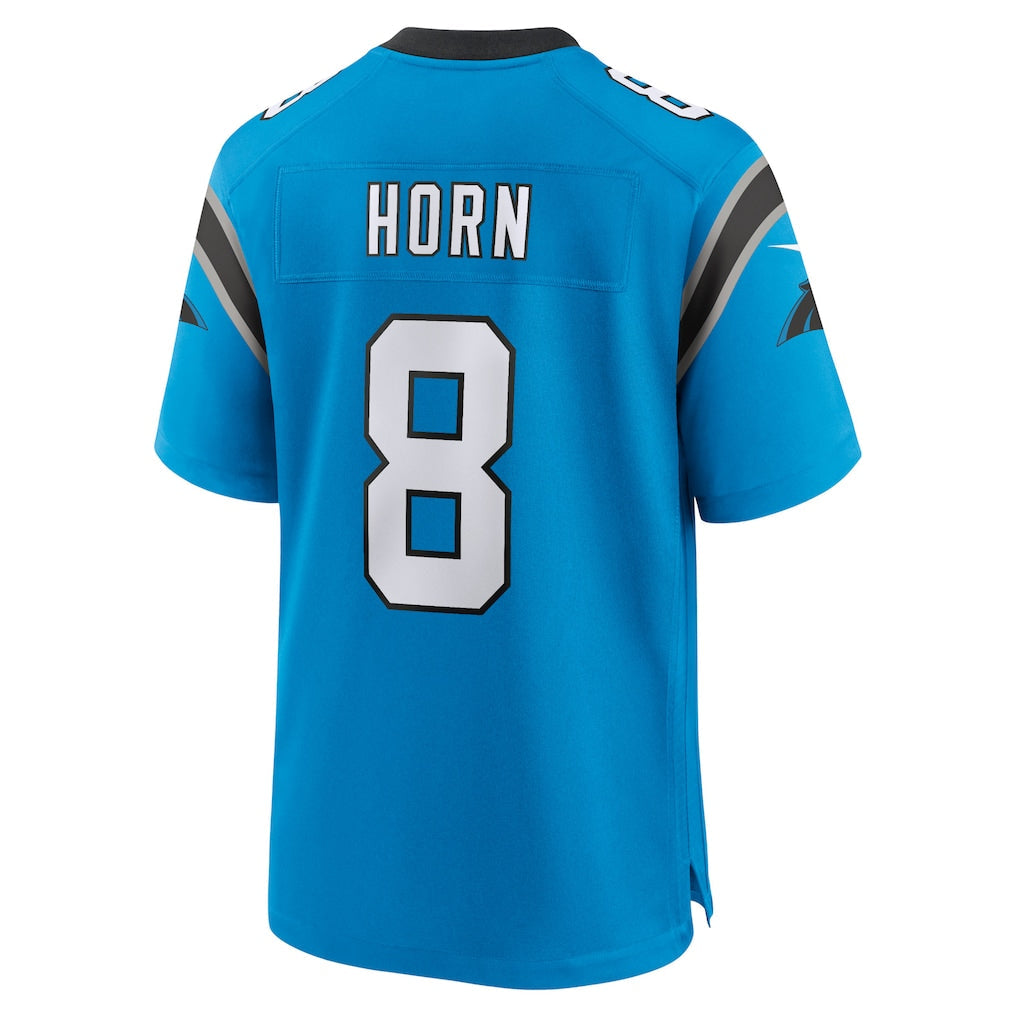 C.Panthers #8 Jaycee Horn Blue Alternate Game Jersey