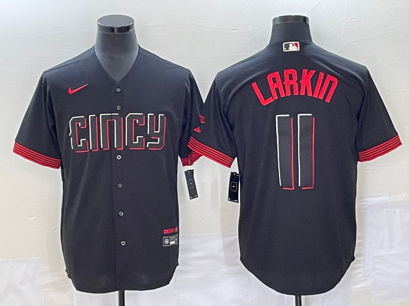Men's Cincinnati Reds Barry Larkin Black 2023 City Connect Replica Player Jersey