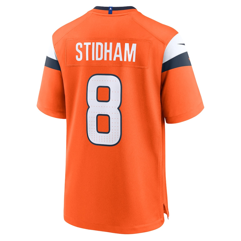 D.Broncos #8 Jarrett Stidham Orange Team Game Jersey