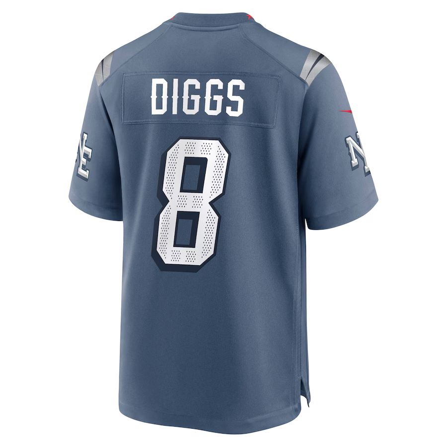 Men's New England Patriots Stefon Diggs  Storm Blue 2025 Rivalries Collection Game Jersey