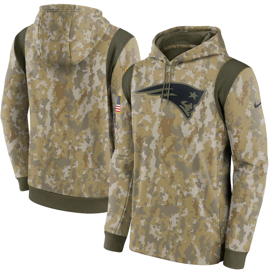 Men's New England Patriots 2021 Salute to Service Hoodie Camouflage