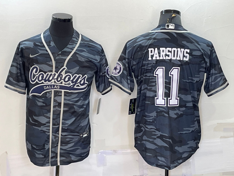 Men's Dallas Cowboys Micah Parsons Grey Camouflage Game Jersey Joint Edition