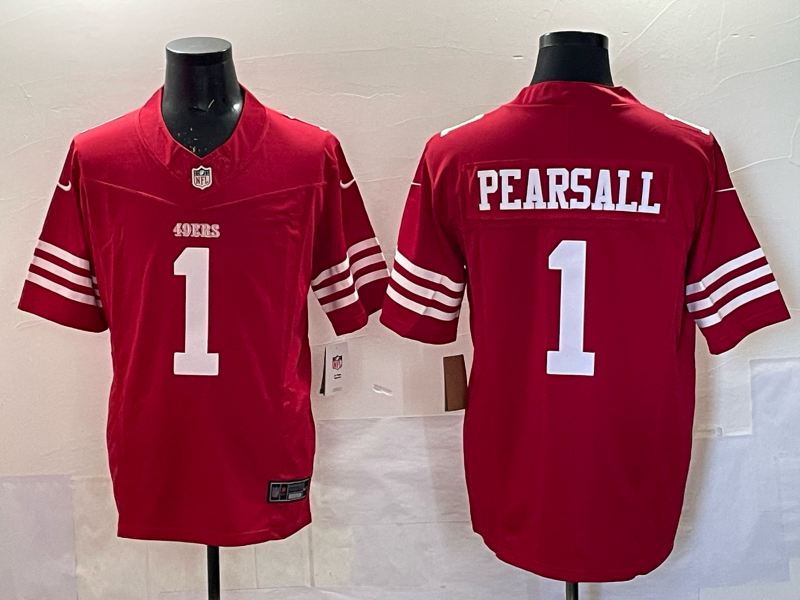 Men's San Francisco 49ers Brock Pearsall Scarlet Player Game Jersey