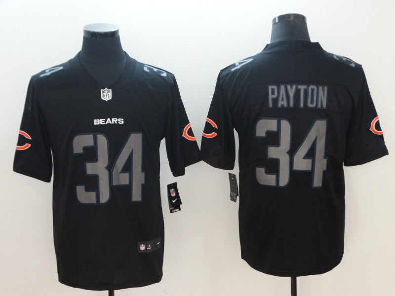 Men's Chicago Bears Walter Payton #34 Black Player Game Jersey1