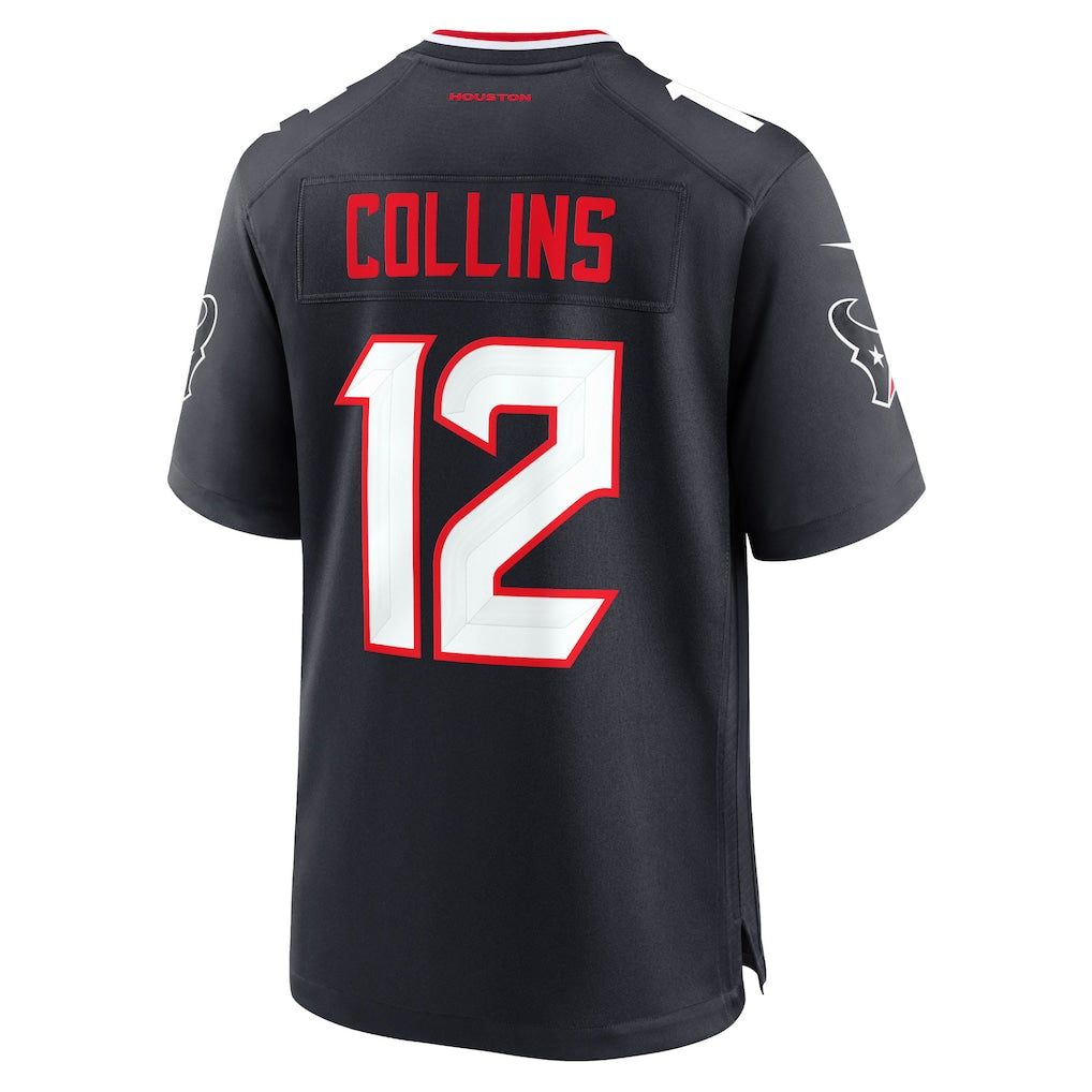H.Texans #12 Nico Collins Navy Game Jersey