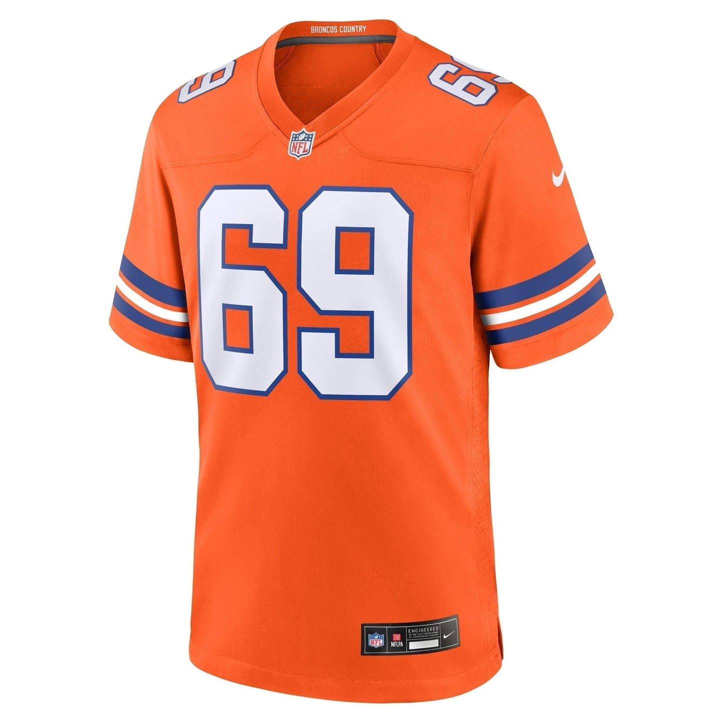 Mark Schlereth Denver Broncos  Mile High Collection 1977 Throwback Retired   Game Jersey - Orange
