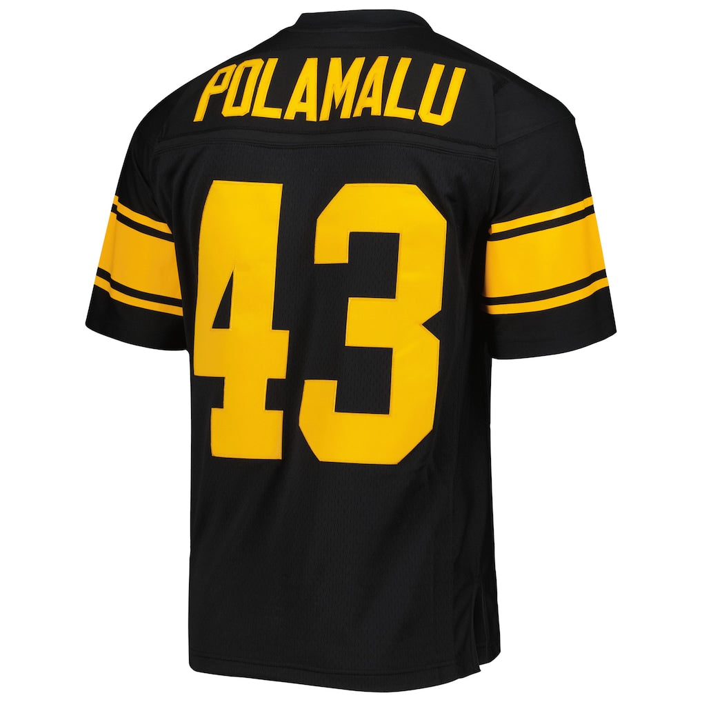P.Steelers #43 Troy Polamalu  Black Legacy Replica Jersey