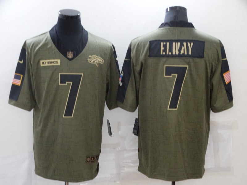 Men's Denver Broncos John Elway Brown Game Jersey