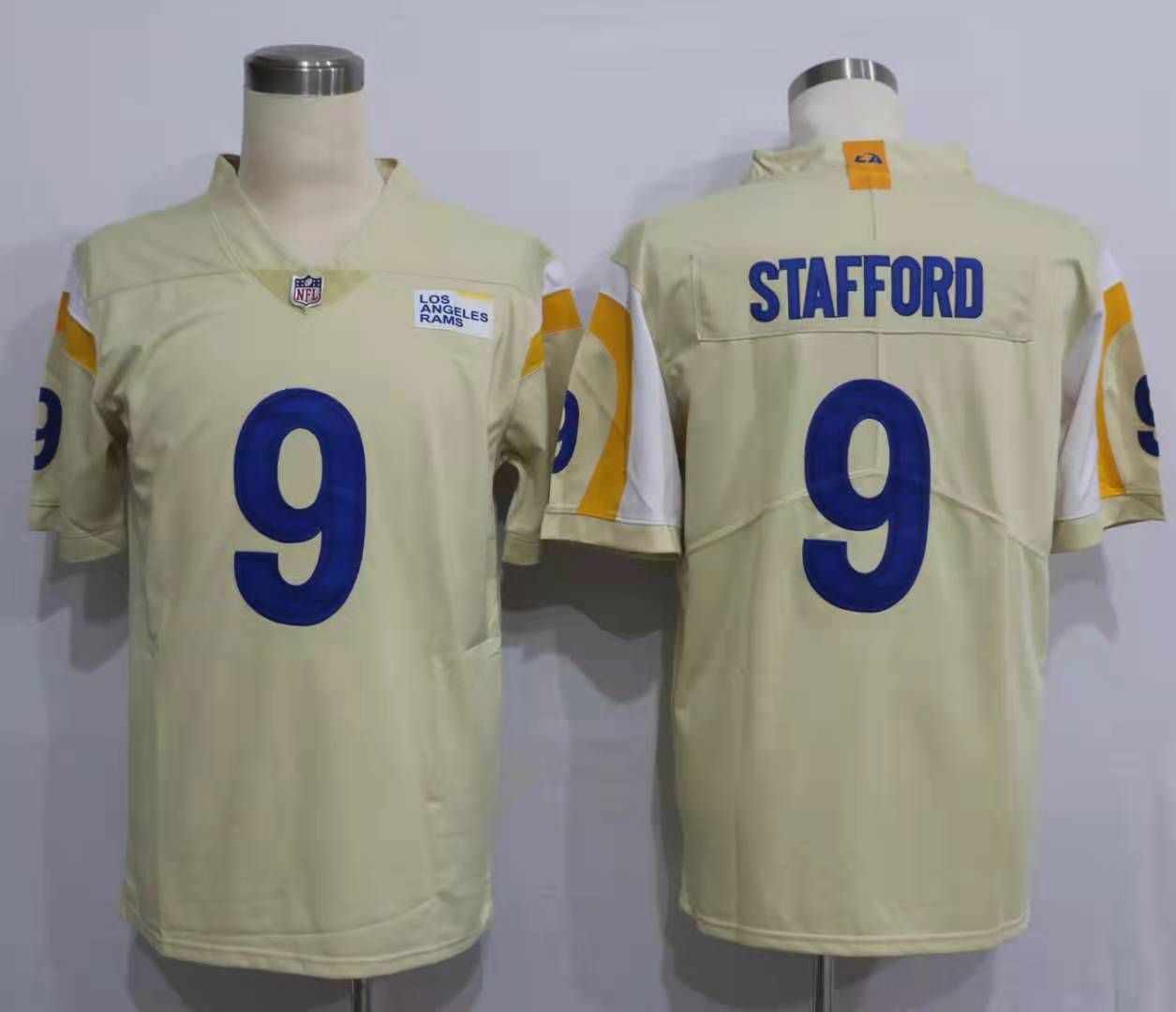 Men's Los Angeles Rams Matthew Stafford Beige Vapor Limited Jersey