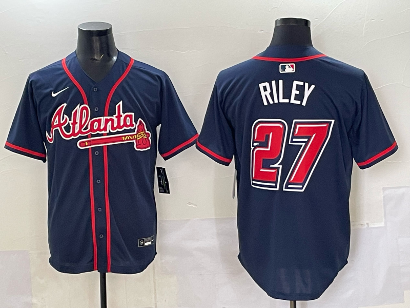 Men's Atlanta Braves Austin Riley #27 Navy 2025 MLB Speedway Classic Alternate Limited Jersey