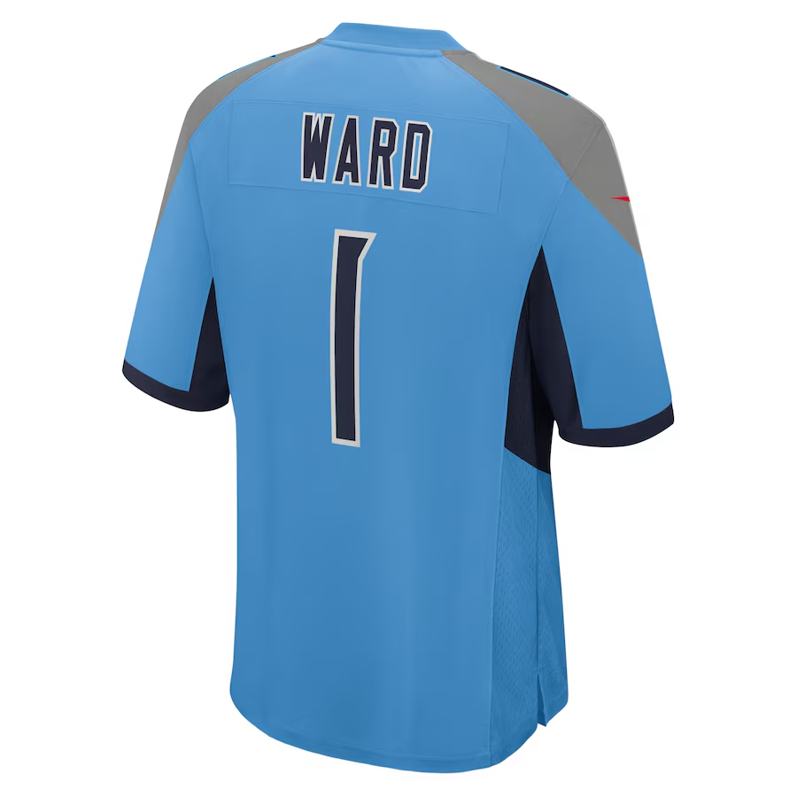 Tennessee Titans Cameron Ward  Light Blue 2025 NFL Draft First Round Pick Game Jersey