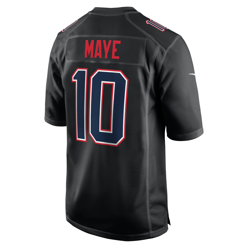 NE.Patriots #10 Drake Maye Carbon Black Game Jersey