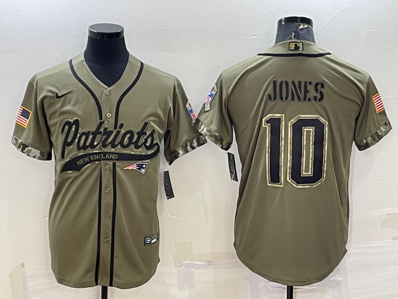 Men's New England Patriots Mac Jones Olive 2022 Salute To Service Limited Jersey Joint Edition
