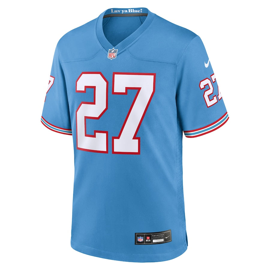 Men's Tennessee Titans Eddie George  Light Blue Oilers Throwback Retired Player Game Jersey