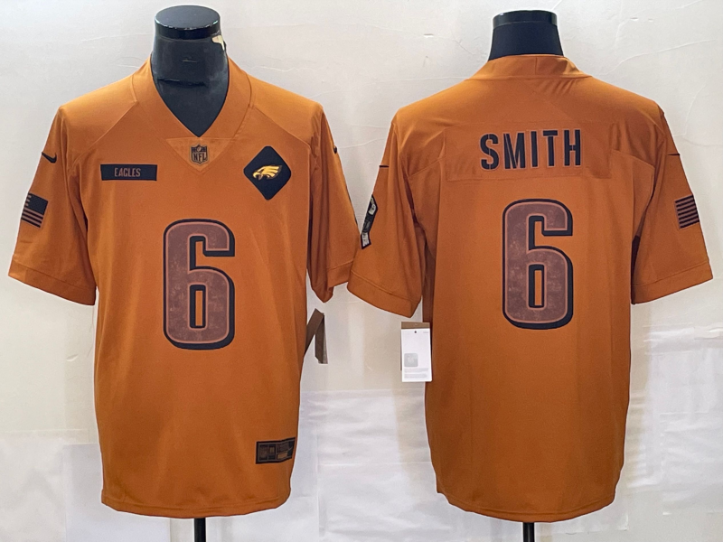Men's Philadelphia Eagles DeVonta Smith Brown 2023 Salute To Service Limited Jersey