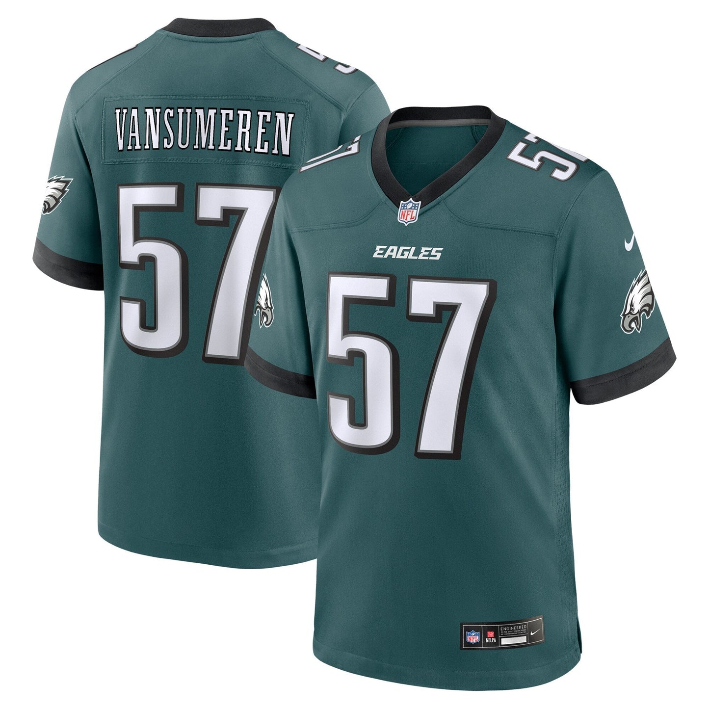 Ben VanSumeren Philadelphia Eagles  Team Game Jersey - Midnight Green