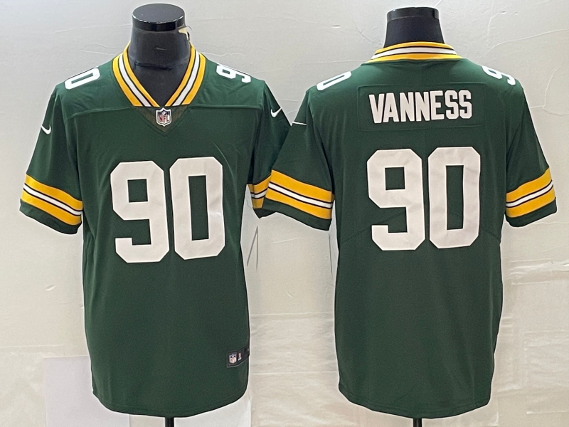 Men's Green Bay Packers Lukas Van Ness #90 Green 2023 NFL active First Round Pick Game Jerseys