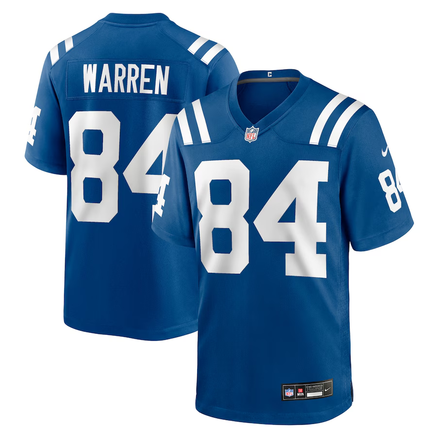 Men's Indianapolis Colts Tyler Warren  Royal 2025 NFL Draft First Round Pick Game Jersey