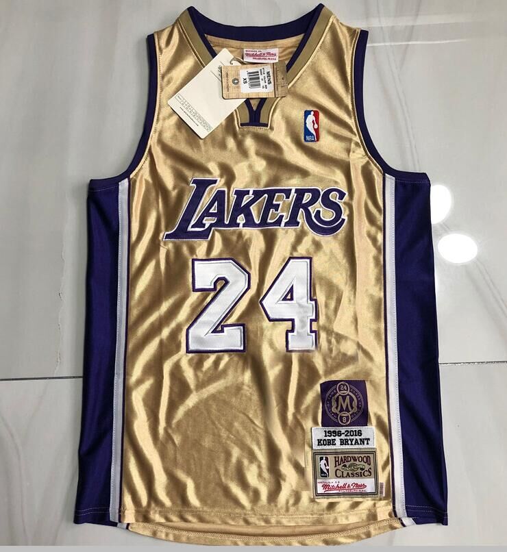 Kobe Bryant 2020 Hall of Fame Gold Fully Embroidered 24# Jersey