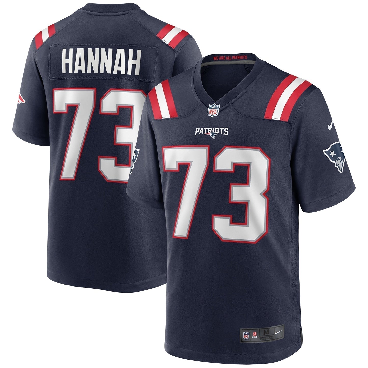 John Hannah New England Patriots  Game Retired   Jersey - Navy