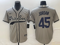 Men's Chicago White Sox Michael Jordan Gray Replica Player Jersey Joint Edition