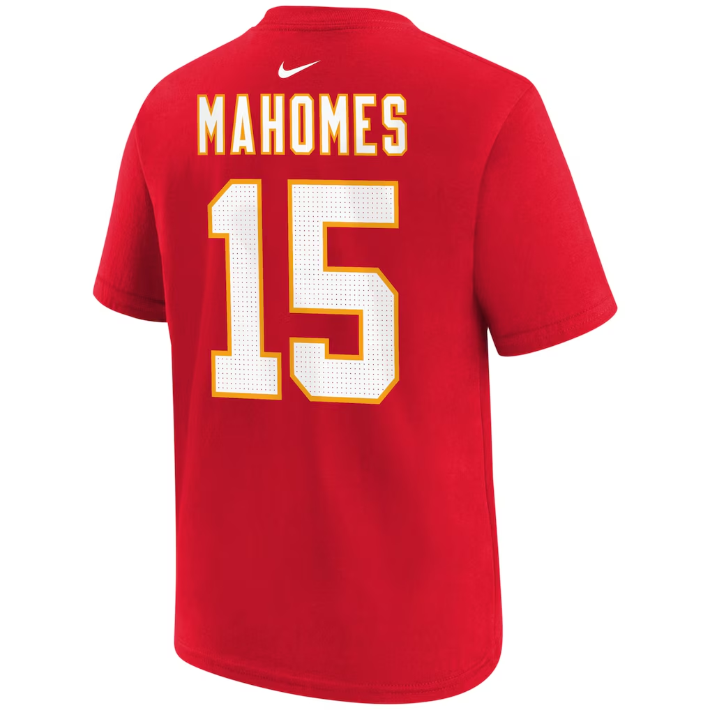 Kansas City Chiefs Patrick Mahomes Red  Player Name & Number T-Shirt