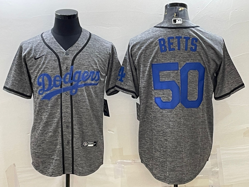 Men's Los Angeles Dodgers Mookie Betts  Gray Alternate Replica Player Name Jersey1