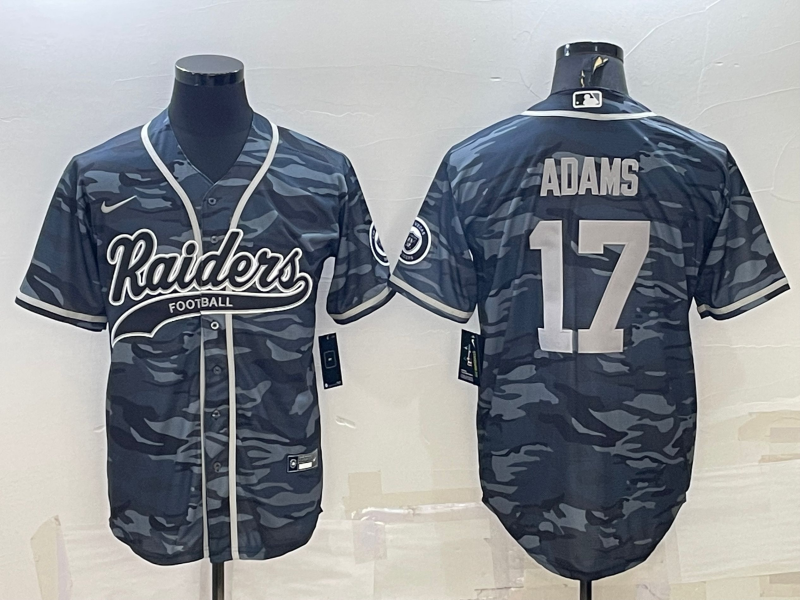 Men's Las Vegas Raiders Davante Adams Grey Camouflage Game Jersey Joint Edition
