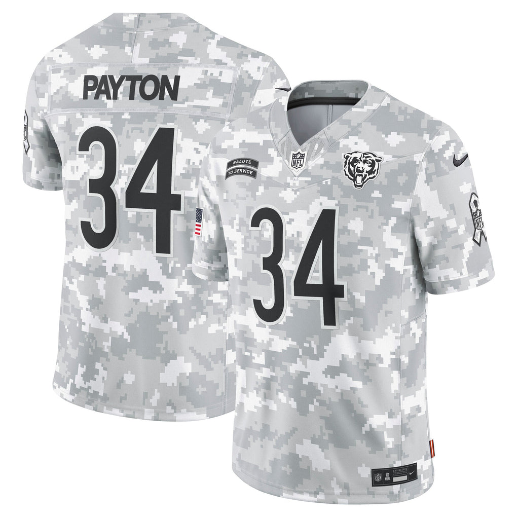 Walter Payton Chicago Bears  2024 Salute to Service Retired   Limited Jersey - Arctic Camo