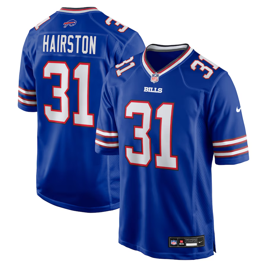 Men's Buffalo Bills Maxwell Hairston  Royal 2025 NFL Draft First Round Pick Game Jersey
