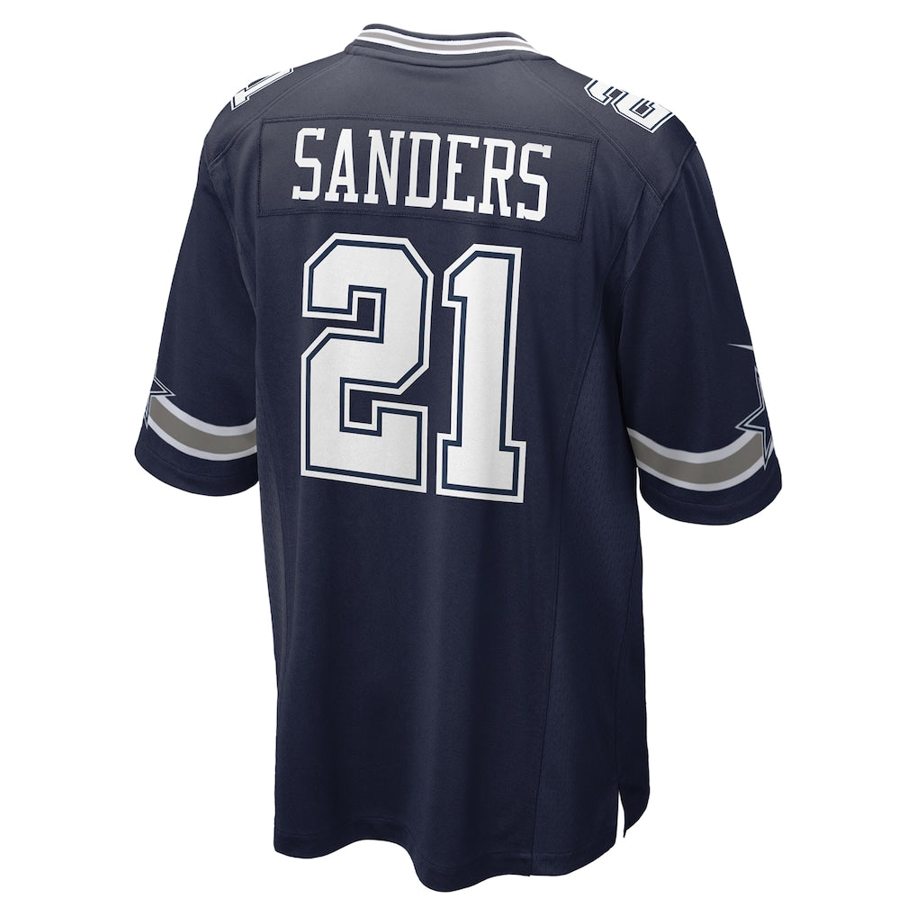 D.Cowboys #21 Deion Sanders Navy Team Retired Player Game Jersey