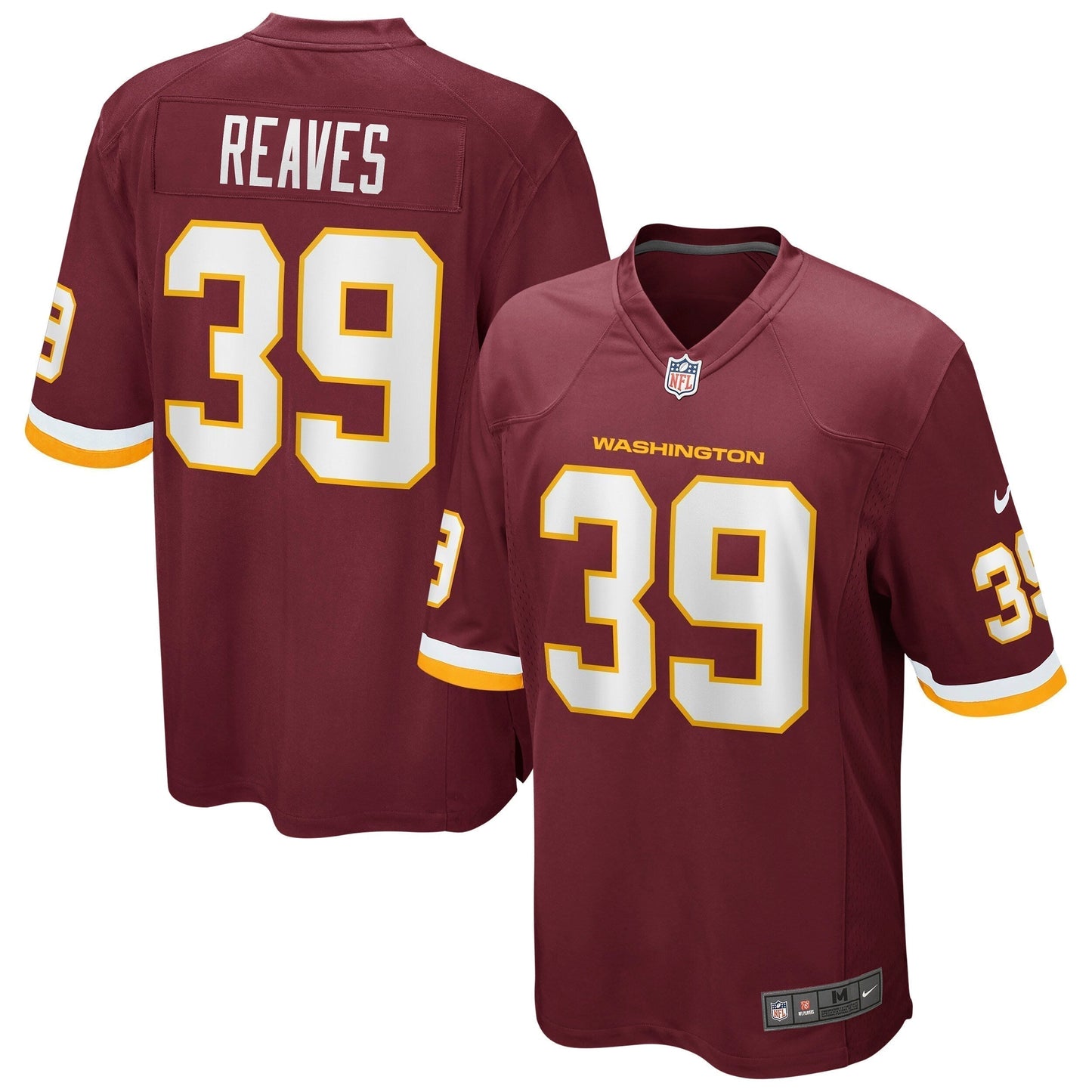 Jeremy Reaves Washington Football Team  Game   Jersey - Burgundy