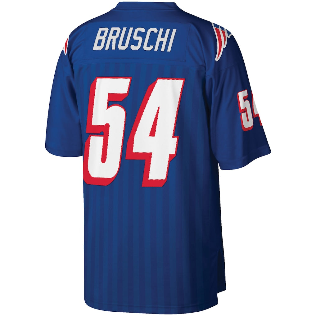 NE.Patriots #54 Tedy Bruschi  Royal Big & Tall 1996 Retired Player Replica Jersey