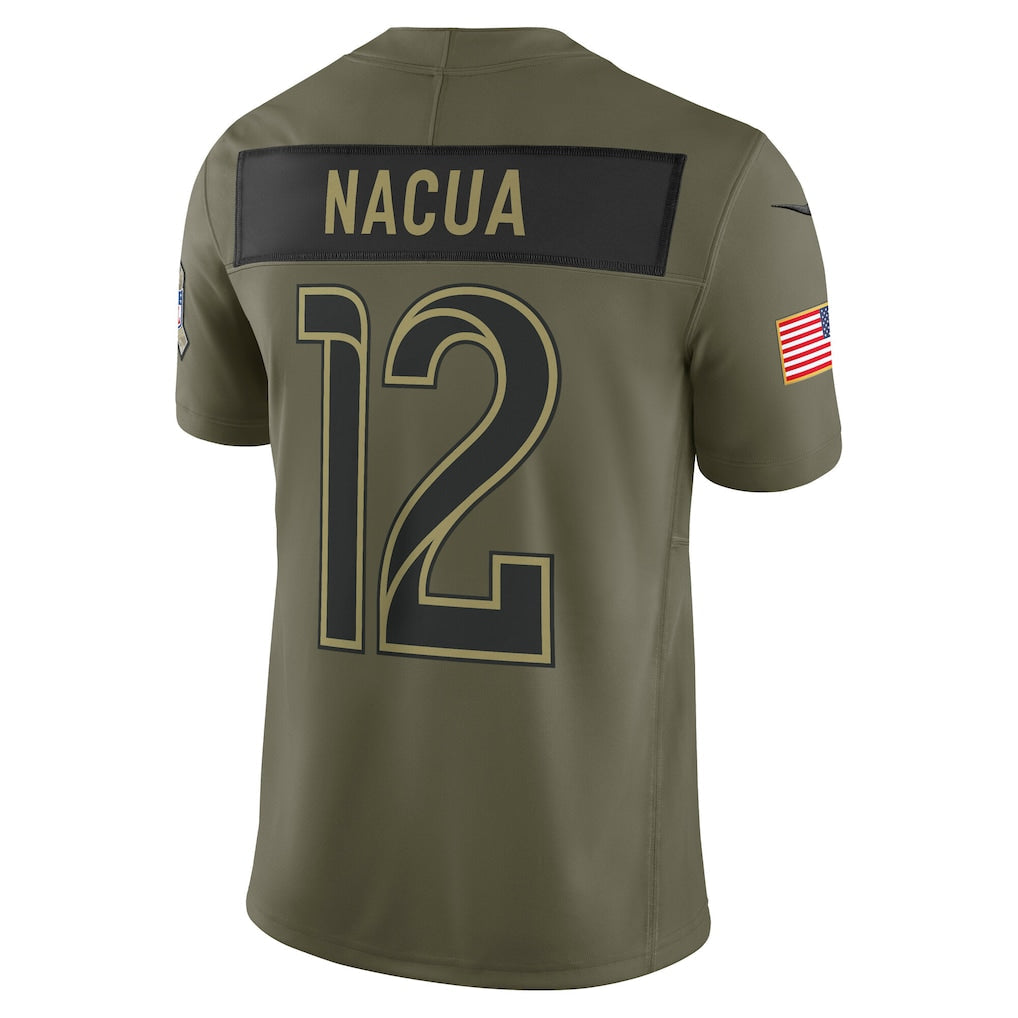 LA.Rams #12 Puka Nacua Olive 2025 Salute to Service Limited Jersey