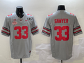 Men's Ohio State Buckeyes Jack Sawyer #33 Gray 2025 CFP Final National Champions Patch F.U.S.E. Jersey