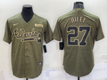 Men's Atlanta Braves Austin Riley #27 Brown Replica Player Jersey1