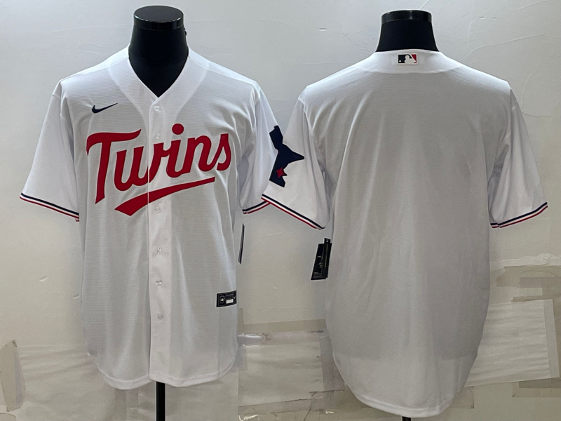 Men's Minnesota Twins White Home Replica Team Blank Jersey1